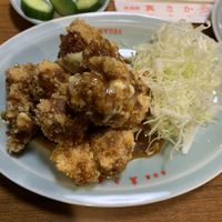 teryaki fried soy mest at Izakaya Masaka in Tokyo