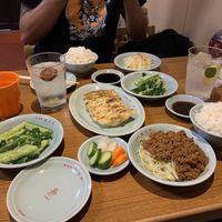 Gyoza, minced meat (can’t remember the name) and pickled cucumber at Izakaya Masaka in Tokyo