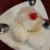 Coconut ice cream and sticky rice at Sunny Thai in Arlington