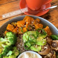 The Buddha bowl Is vegan and gluten free  at The Junction Cafe in Tannum Sands
