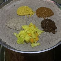 Injera  at Rohobot Ethiopian in Dar Es Salaam
