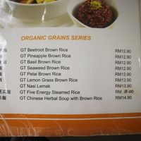menu at Green Talk Healthy Organic & Cafe 绿言有机 in Kajang