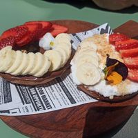 Sweet bagel (it usually has blueberries) at Super Be Juicery in Marbella