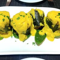 Filled zucchini with curry sauce at Tedone in San Sebastian