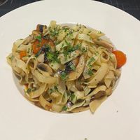 Papardelle with mushroom and tomato at Tedone in San Sebastian