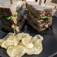 Vegan club sandwich with tofu at Anne&Max in Rotterdam