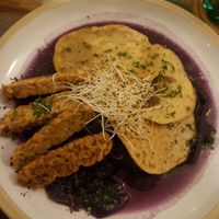 Traditional dish with tasty tempeh at Burina in Liptovsky Mikulas