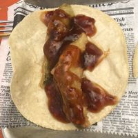 Tempura avocado tacos have to be ordered without slaw to be vegan at Taco Boy in Summerville