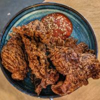 Crispy fried oyster mushrooms (9/10) at Hafla Hafla in Liverpool