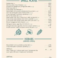 Vegan menu (correct as of 13/05/23) at Hafla Hafla in Liverpool