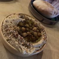 Hummus and pitta   at Hafla Hafla in Liverpool