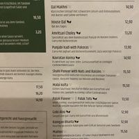 Vegan and vegetarian menue  at AuthenTikka in Hamburg