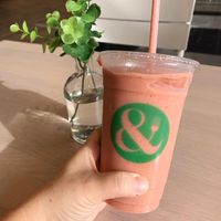 Strawberry Sunrise Smoothie at Crisp & Green - Grand Ave in St Paul