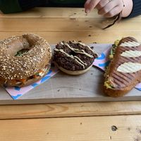 The egg sandwich and the donut!  at Bakery Bakery - Breitenrain in Bern