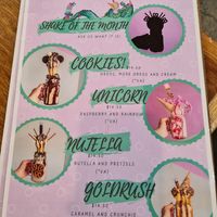 Menu at Shake Bar in Wellington