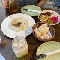 Pickle plate, hummus plate, apple tea & chai   at Fat Camel Cafe in Whangarei