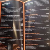 Menu at Fat Camel Cafe in Whangarei