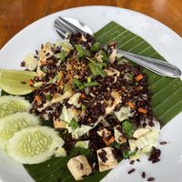 Brown Rice with Tofu and veggies  at Sabai Corner Restaurant and Bungalows in Koh Yao Noi