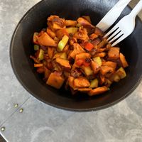 Vegan sweet potato hash browns   at Organic Krush in Roslyn