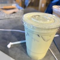 Coconut matcha iced latte  at Organic Krush in Roslyn
