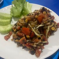 Burmese tea leaf salad   at Nong Bee's Burmese Restaurant & Library in Chiang Mai