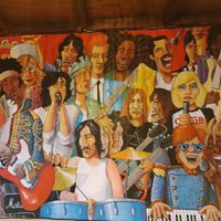 Interior art at El Boquetillo in Frigiliana