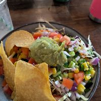 Bowl with the tofu option. at Greengos Caribbean Cantina in St Thomas