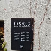 Opening hours at Fix & Fogg in Wellington