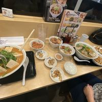 On the left is the spicy miso ramen -ask for vegan  at Kitakata Ramen Ban Nai in Hoffman Estates