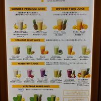 Menu at Wonder Fruits in Osaka