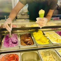 Warning *Ube flavor is not (v). Found out later, the employee got it wrong. Second flavor is mango sticky rice (v), cone (v)  at Wanderlust Creamery in Pasadena