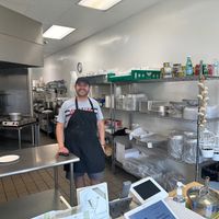 Sevag, the happy owner of Vegiterranean Kitchen! at Vegiterranean Kitchen in Moorpark