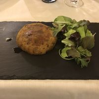 Vegetable Hamburger, ordered as listed on the menu. Just alright... a little lacking. Could have been improved with a bun. at Jaegerhaus Agriturismo in Cortina D Ampezzo