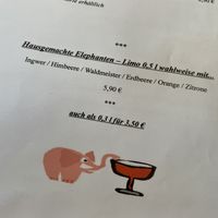 lemonade menu at Roter Elephant Café & Restaurant in Erfurt