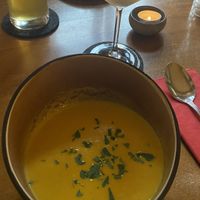 Möhren-Ingwer-Kokos Süppchen  at Roter Elephant Café & Restaurant in Erfurt
