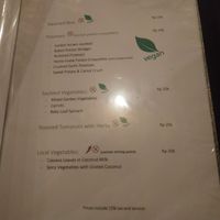 Menu at Asmara in 