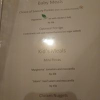 Menu at Asmara in 