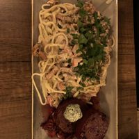 Pasta with saitan at Försters in Berlin