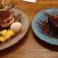 Tiramisu and (dry) brownie at Försters in Berlin