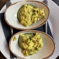 Appetizer: Eiersalat auf Gurke  at Försters in Berlin