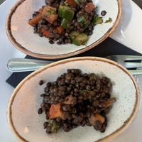 Starter salad with lentil, cucumber, tomato   at Försters in Berlin