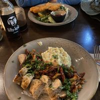 ‘chicken’ and mushroom with truffle mash  at Försters in Berlin