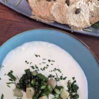 Spargelcremesuppe und Tuna Cold Cuts at Försters in Berlin
