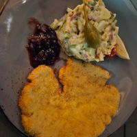 Chicken schnitzel with potato salad at Försters in Berlin