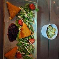 Fried cheese plate at Försters in Berlin