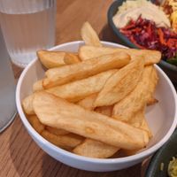 Triple cooked chips at Susie's Vegetarian Kitchen in Edinburgh