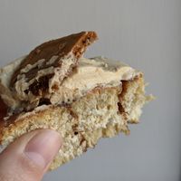 Vegan Biscoff cinnamon bun at Go Go Beets in Edinburgh
