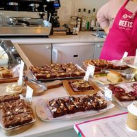 Wide selection of vegan cakes at Go Go Beets in Edinburgh