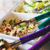 Salad bar at Go Go Beets in Edinburgh