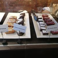 Cakes 1 and 4 are vegan at Kaffeine in London